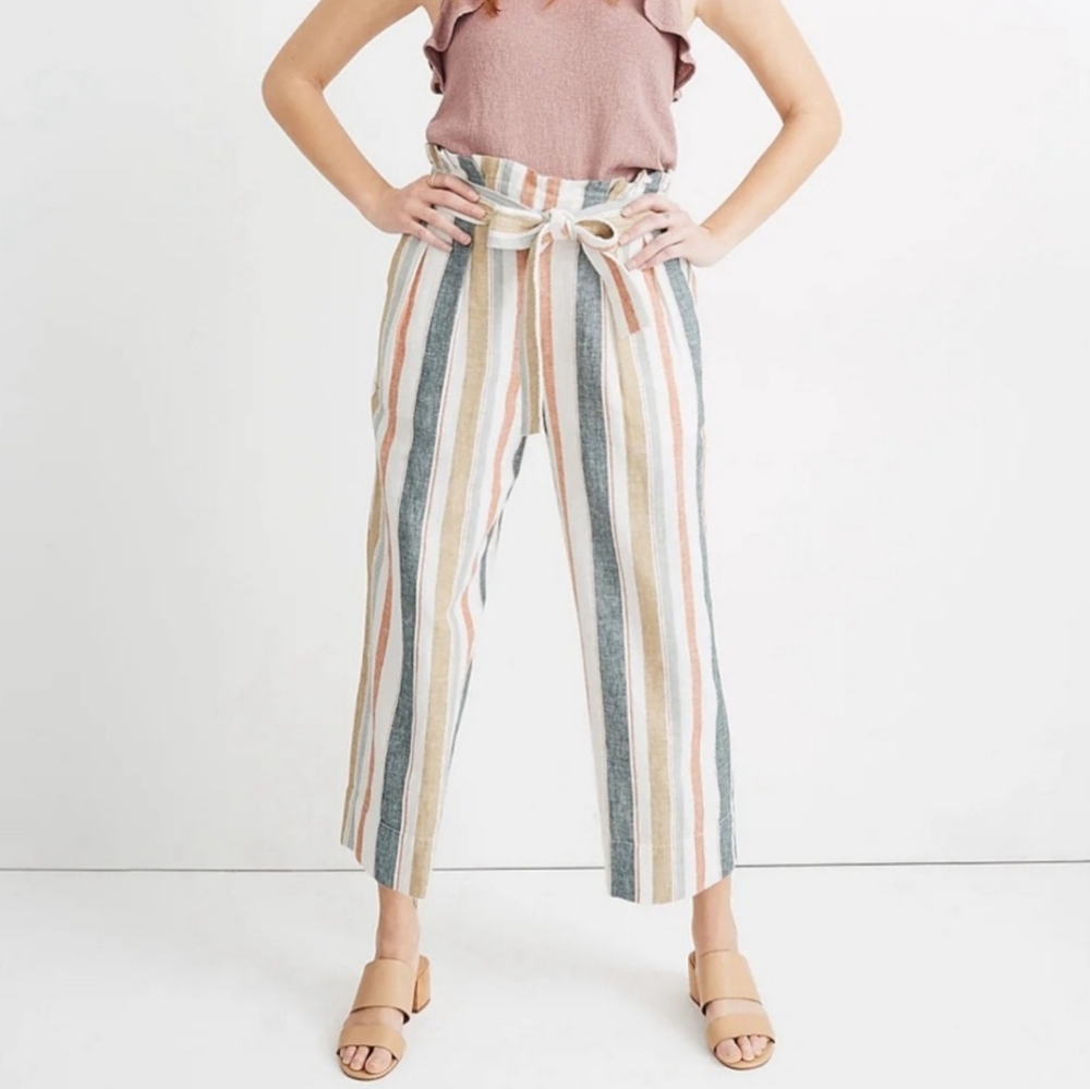 Madewell Striped Wide Leg Pants - Multicolor